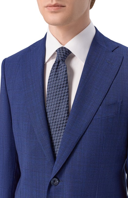 Шелковый галстук Zilli CRAV02M0600VNJQC0 Синий  CRAV02M0600VNJQC0 Фото 2