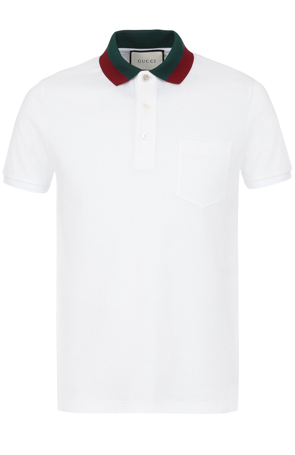 Хлопковое поло с короткими рукавами GUCCI белого цвета по цене 64800 руб., арт. 408321/X7331, фото 1 Хлопковое поло с короткими рукавами GUCCI, арт. 408321/X7331, фото 1