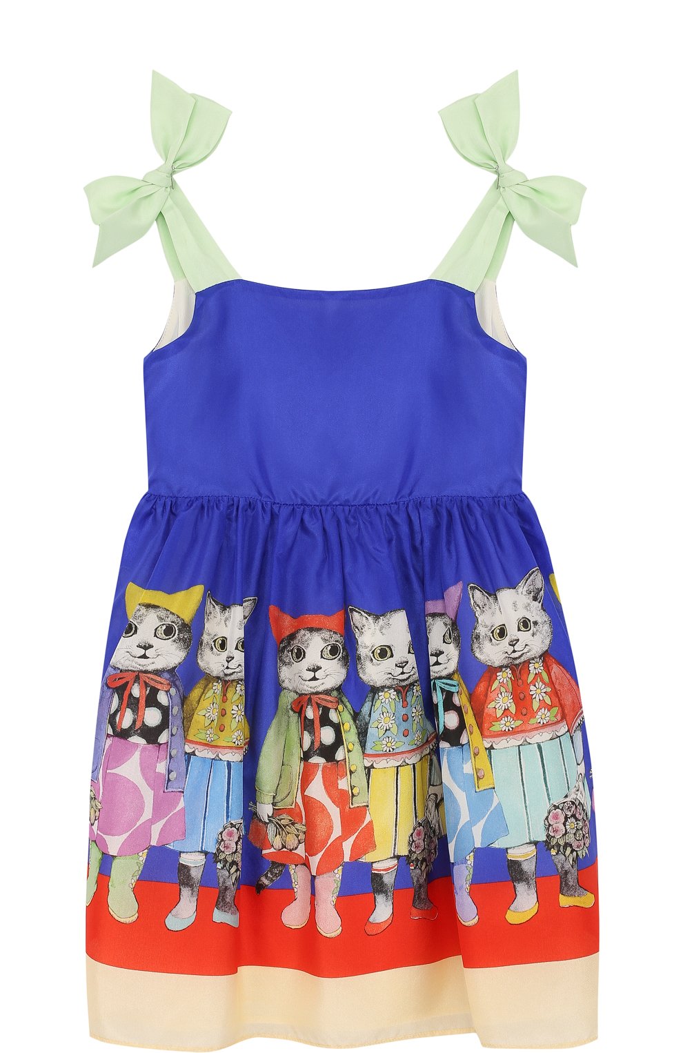 Шелковый сарафан с принтом и бантами GUCCI, арт. 501287/ZBS29, фото 1