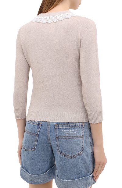 Кашемировый пуловер PHILOSOPHY DI LORENZO SERAFINI бежевого цвета по цене 46450 руб., арт. A0916/5702, фото 4 Кашемировый пуловер PHILOSOPHY DI LORENZO SERAFINI, арт. A0916/5702, фото 4