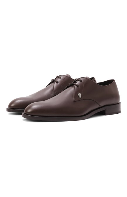 Мужские кожаные дерби carlyle BURBERRY темно-коричневого цвета, арт. 8102409 | Фото 1 (Материал внешний: Натуральная кожа; Нос: Не проставлено; Материал внутренний: Натуральная кожа; Материал сплава: Проставлено)