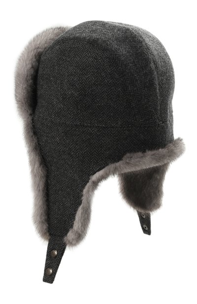 Шерстяная шапка-ушанка с мехом норки VICTORIA KUSENKOVA, арт. 098700644153, фото 3