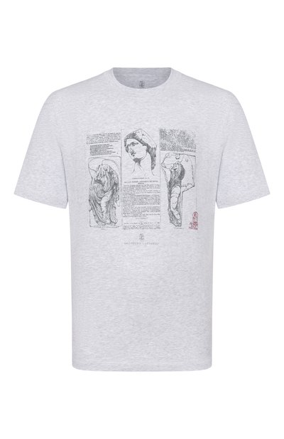 Мужская хлопковая футболка BRUNELLO CUCINELLI, арт. M0B138517