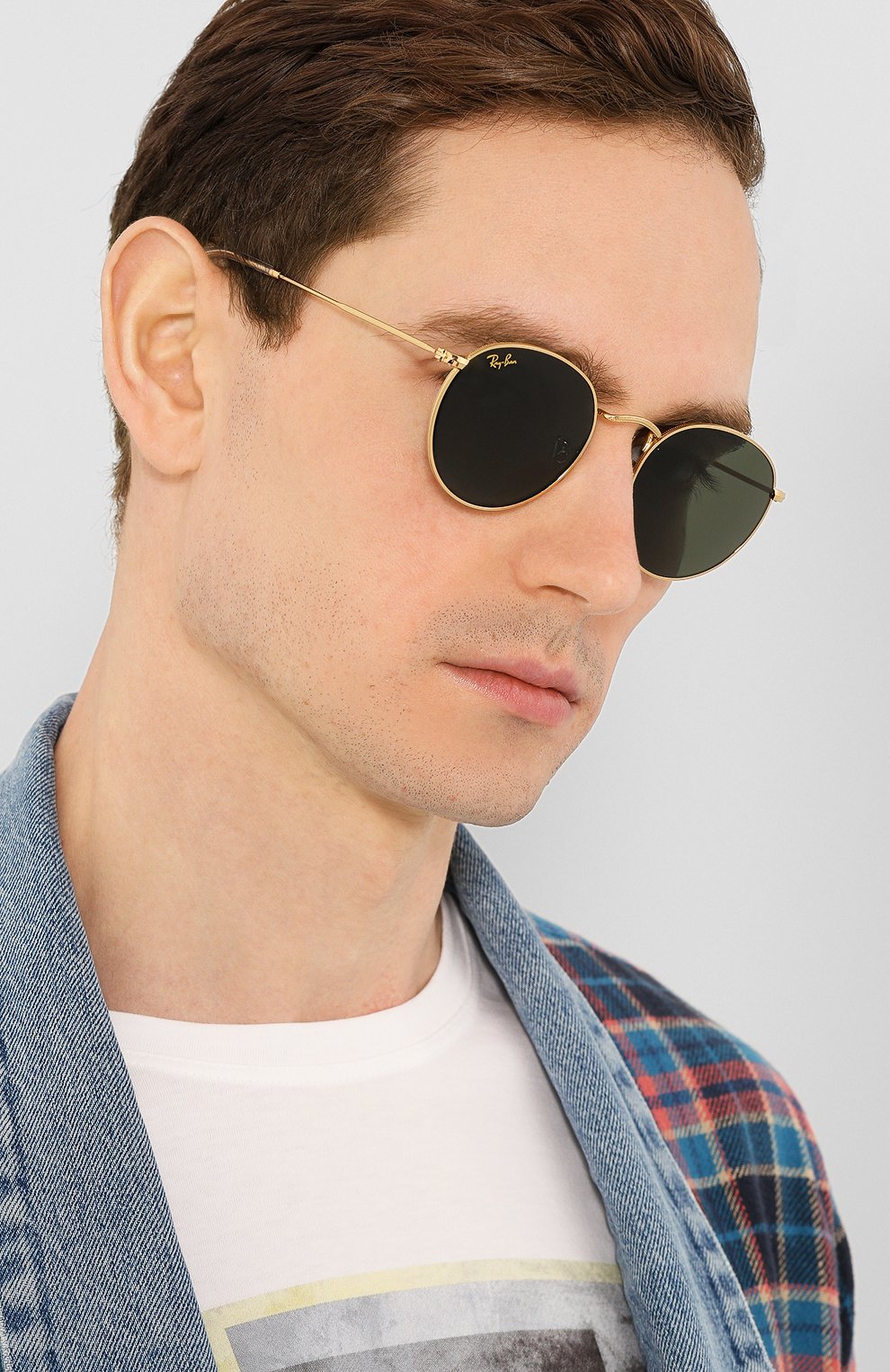 Солнцезащитные очки RAY-BAN золотого цвета по цене 12800 руб., арт. 3447-919631, фото 3 Солнцезащитные очки RAY-BAN, арт. 3447-919631, фото 3