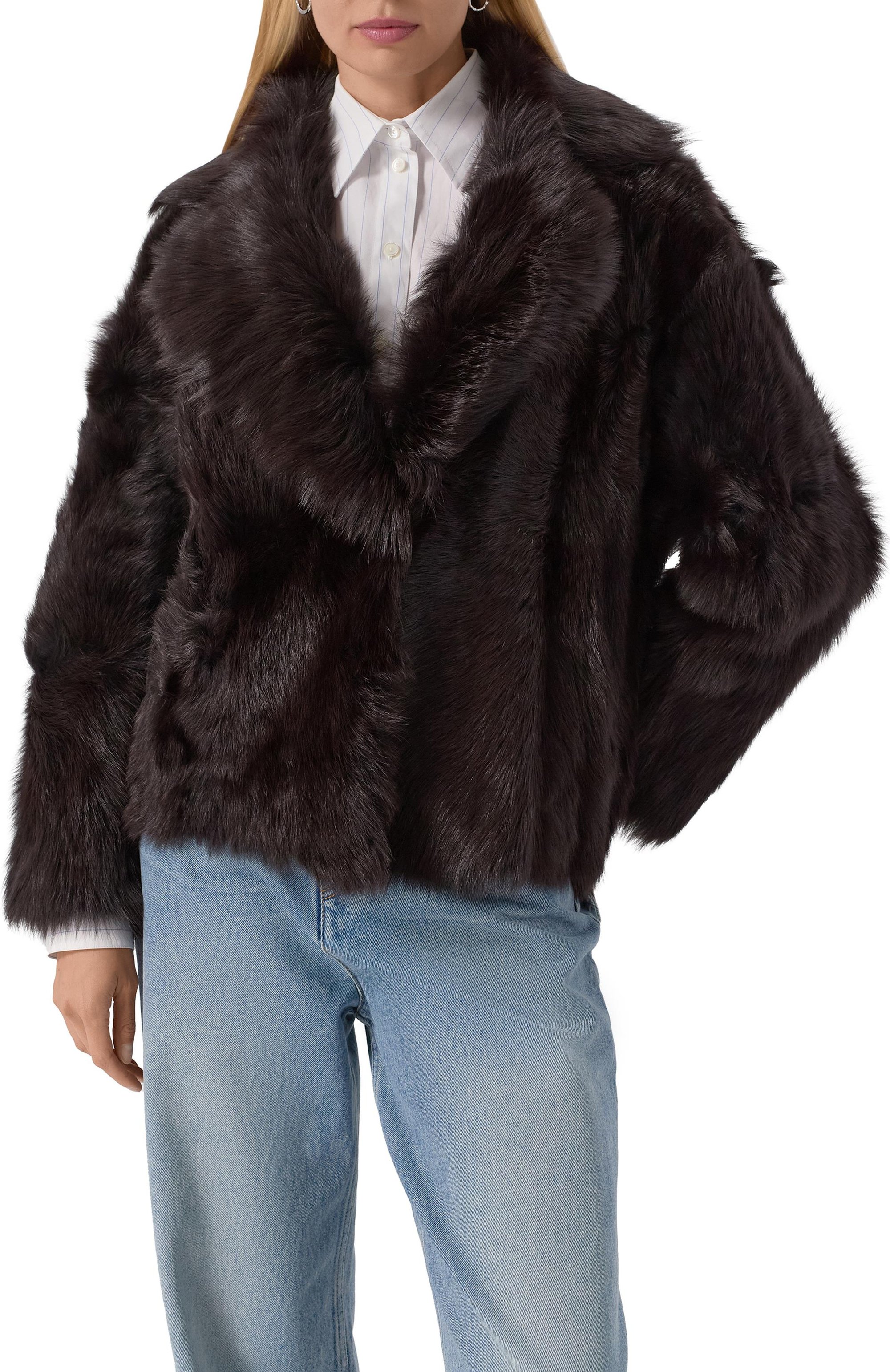 Шуба из овчины MANZONI24, арт. 25M1575R-S32N/48, фото 3