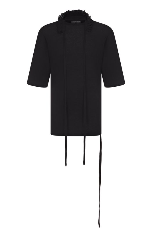 Хлопковая футболка Ann Demeulemeester B0013223/FA206 Чёрный B0013223/FA206