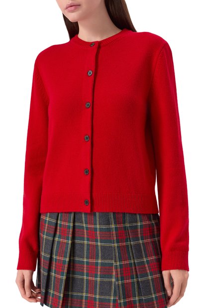 Кардиган из шерсти и кашемира JUUN.J красного цвета по цене 59400 руб., арт. JW5X5AW03, фото 3 Кардиган из шерсти и кашемира JUUN.J, арт. JW5X5AW03, фото 3