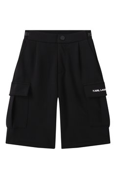 Детские шорты-карго KARL LAGERFELD KIDS черного цвета, арт. Z30412 | Фото 1 (Материал сплава: Проставлено; Нос: Не проставлено; Случай: Повседневный; Материал внешний: Хлопок, Синтетический материал; Ростовка одежда: 7 лет | 122 см, 12 лет | 152 см, 13 - 15 лет | 158 см, 9 лет | 134 см, 16 лет | 164 см)