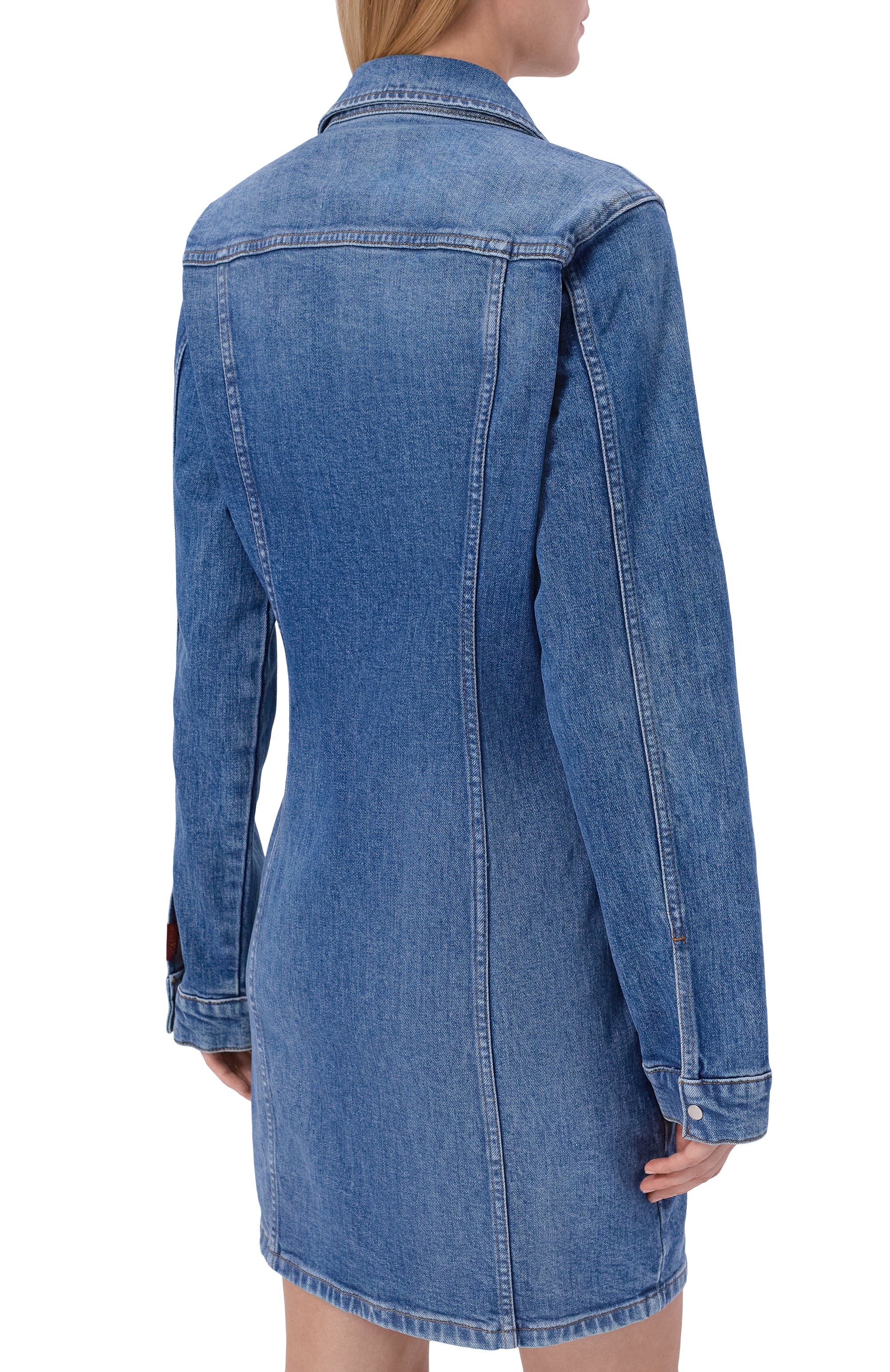 Джинсовое платье 7 FOR ALL MANKIND синего цвета по цене 38100 руб., арт. 7UDA0K85-3NG, фото 3 Джинсовое платье 7 FOR ALL MANKIND, арт. 7UDA0K85-3NG, фото 3