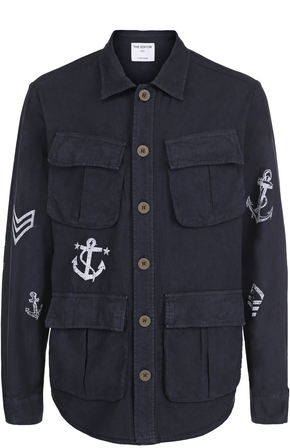 Френч из смеси хлопка и льна с принтом THE EDITOR, арт. E2.2447T12/5518, фото 1