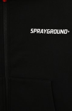 Детский хлопковая толстовка SPRAYGROUND черного цвета, арт. SPY1112BLK | Фото 3 (Рукава: Длинные; Драгоценные камни: Проставлено; Материал внешний: Хлопок; Материал сплава: Проставлено; Мальчики Кросс-КТ: Толстовка-одежда; Ростовка одежда: 8 лет | 128 см, 10 - 11 лет | 140 - 146см, 13 - 15 лет | 158 см, 12 лет | 152 см, 16 лет | 164 см)