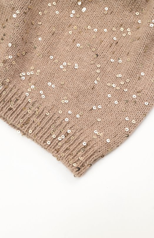 Кашемировая шапка с отделкой из меха соболя Black Sable BS-005CP6 Бежевый  BS-005CP6 Фото 4