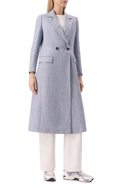 Пальто изо льна и хлопка LORENA ANTONIAZZI голубого цвета по цене 164500 руб., арт. P2504CP22A/4793, фото 3 Пальто изо льна и хлопка LORENA ANTONIAZZI, арт. P2504CP22A/4793, фото 3