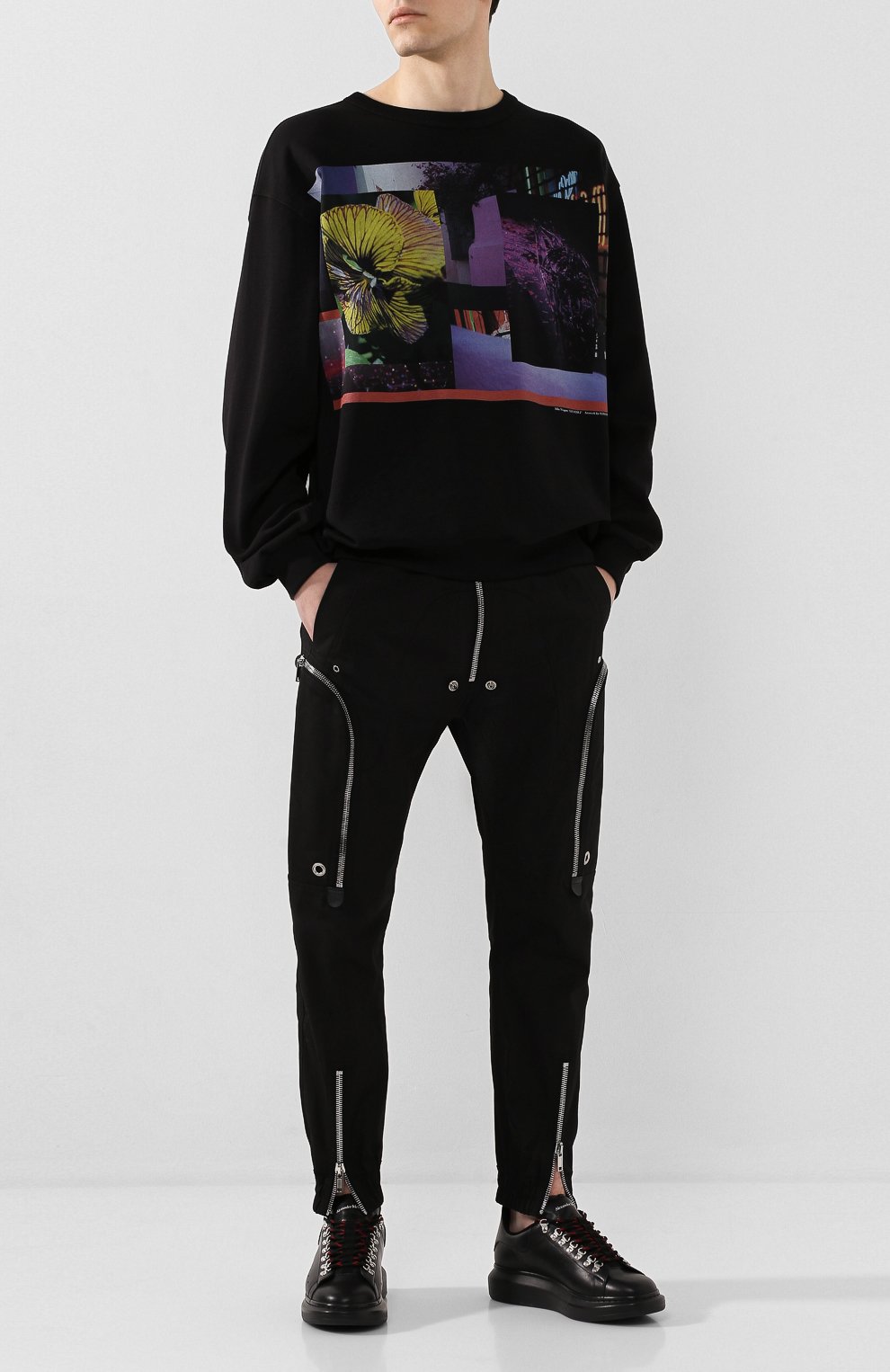 Кожаные кеды oversized ALEXANDER MCQUEEN черного цвета по цене 59950 руб., арт. 604248/WHRWA, фото 2 Кожаные кеды oversized ALEXANDER MCQUEEN, арт. 604248/WHRWA, фото 2