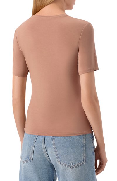 Футболка 12 STOREEZ бежевого цвета по цене 5300 руб., арт. 136518, фото 4 Футболка 12 STOREEZ, арт. 136518, фото 4