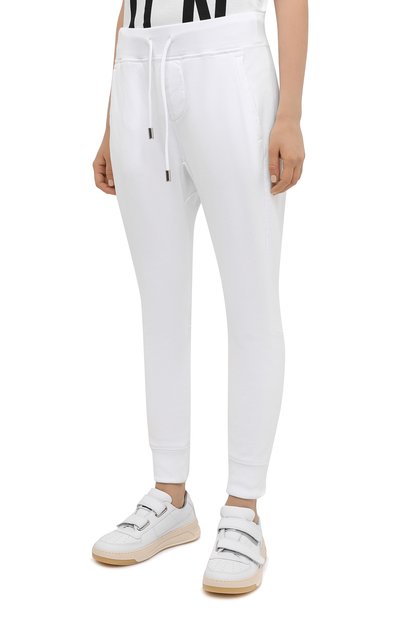 Хлопковые джоггеры DSQUARED2 белого цвета по цене 31850 руб., арт. S80KA0012/S25042, фото 3 Хлопковые джоггеры DSQUARED2, арт. S80KA0012/S25042, фото 3