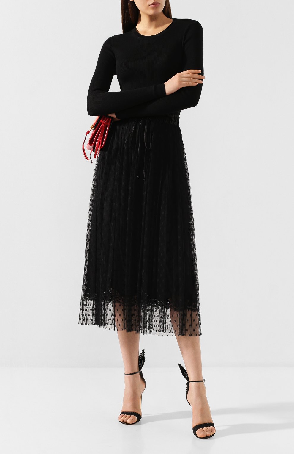 Юбка-миди DOLCE & GABBANA черного цвета по цене 125000 руб., арт. F4BQET/FLMJT, фото 2 Юбка-миди DOLCE & GABBANA, арт. F4BQET/FLMJT, фото 2