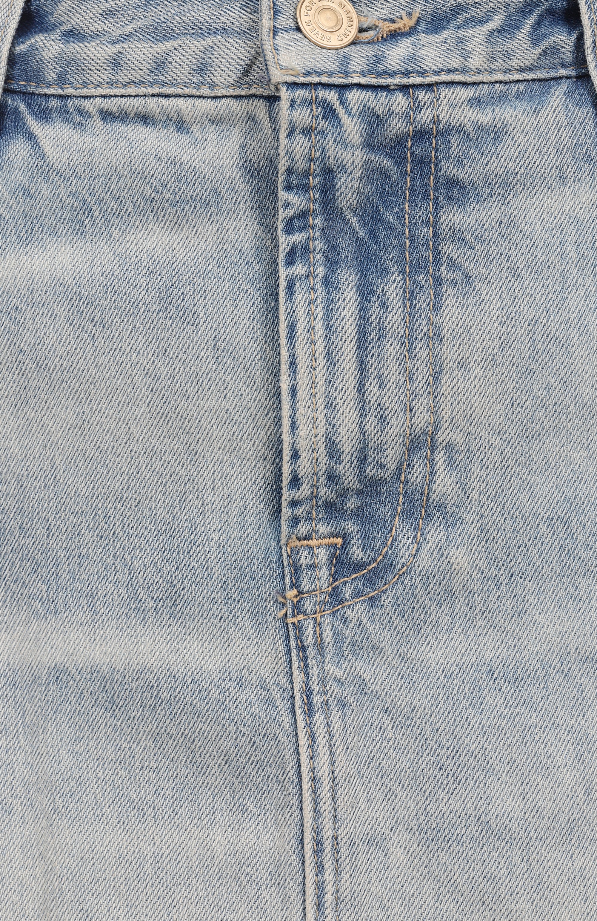 Джинсовая юбка 7 FOR ALL MANKIND голубого цвета по цене 26350 руб., арт. 7U013066PAS, фото 6 Джинсовая юбка 7 FOR ALL MANKIND, арт. 7U013066PAS, фото 6