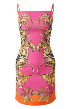 Женское платье VERSACE JEANS COUTURE розового цвета, арт. 78HA09P7/NS651 | Фото 1 (Драгоценные камни: Проставлено; Длина Ж (юбки, платья, шорты): Мини; Материал сплава: Проставлено; Случай: Коктейльный; Стили: Гламурный; Женское Кросс-КТ: Платье-одежда; Рукава: На бретелях; Материал внешний: Синтетический материал)