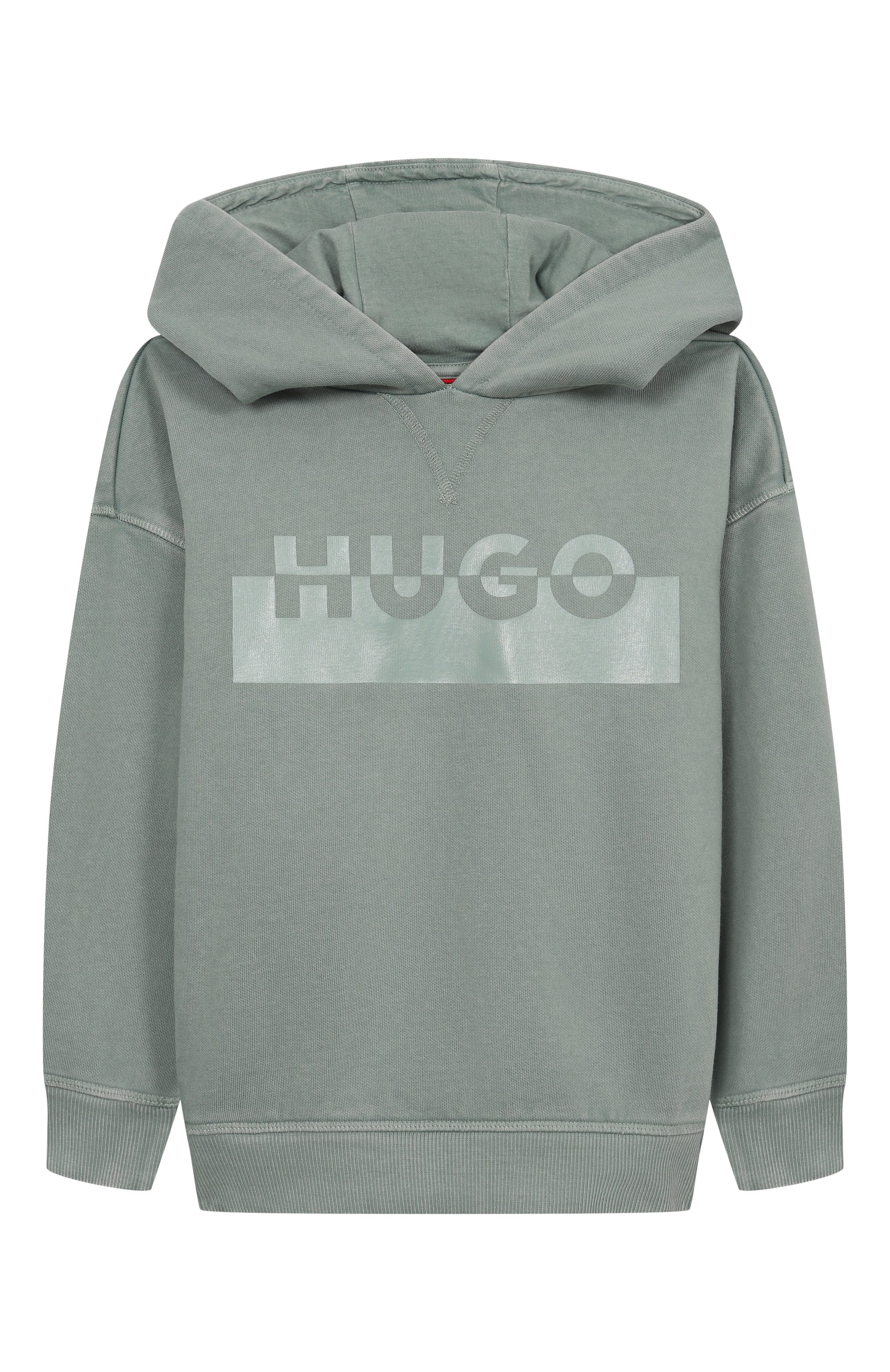 Хлопковое худи HUGO светло-зеленого цвета по цене 16800 руб., арт. G00448, фото 1 Хлопковое худи HUGO, арт. G00448, фото 1