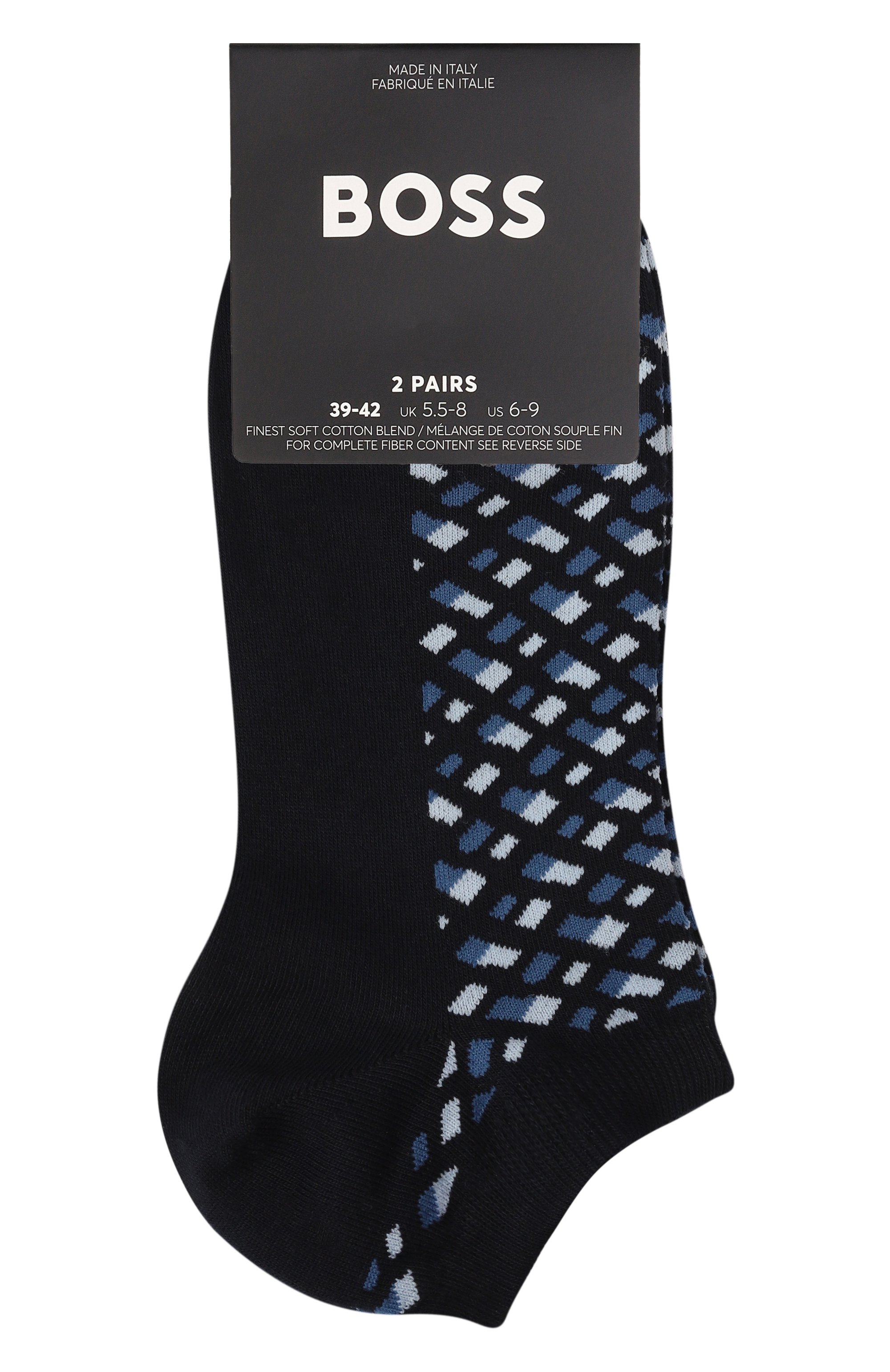 Комплект из двух пар носков BOSS темно-синего цвета по цене 2260 руб., арт. 50524521, фото 1 Комплект из двух пар носков BOSS, арт. 50524521, фото 1