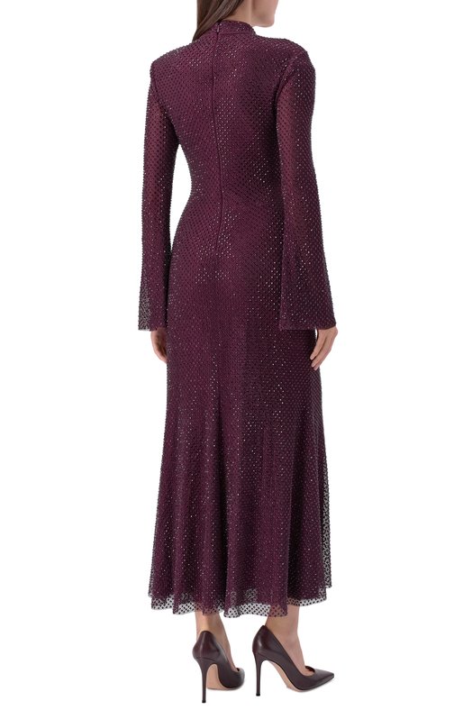 Платье с отделкой стразами self-portrait SC25031MBU Бордовый  SC25031MBU Фото 3