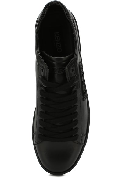 Кожаные кеды на шнуровке KENZO черного цвета по цене 28950 руб., арт. F005SN127L50, фото 5 Кожаные кеды на шнуровке KENZO, арт. F005SN127L50, фото 5