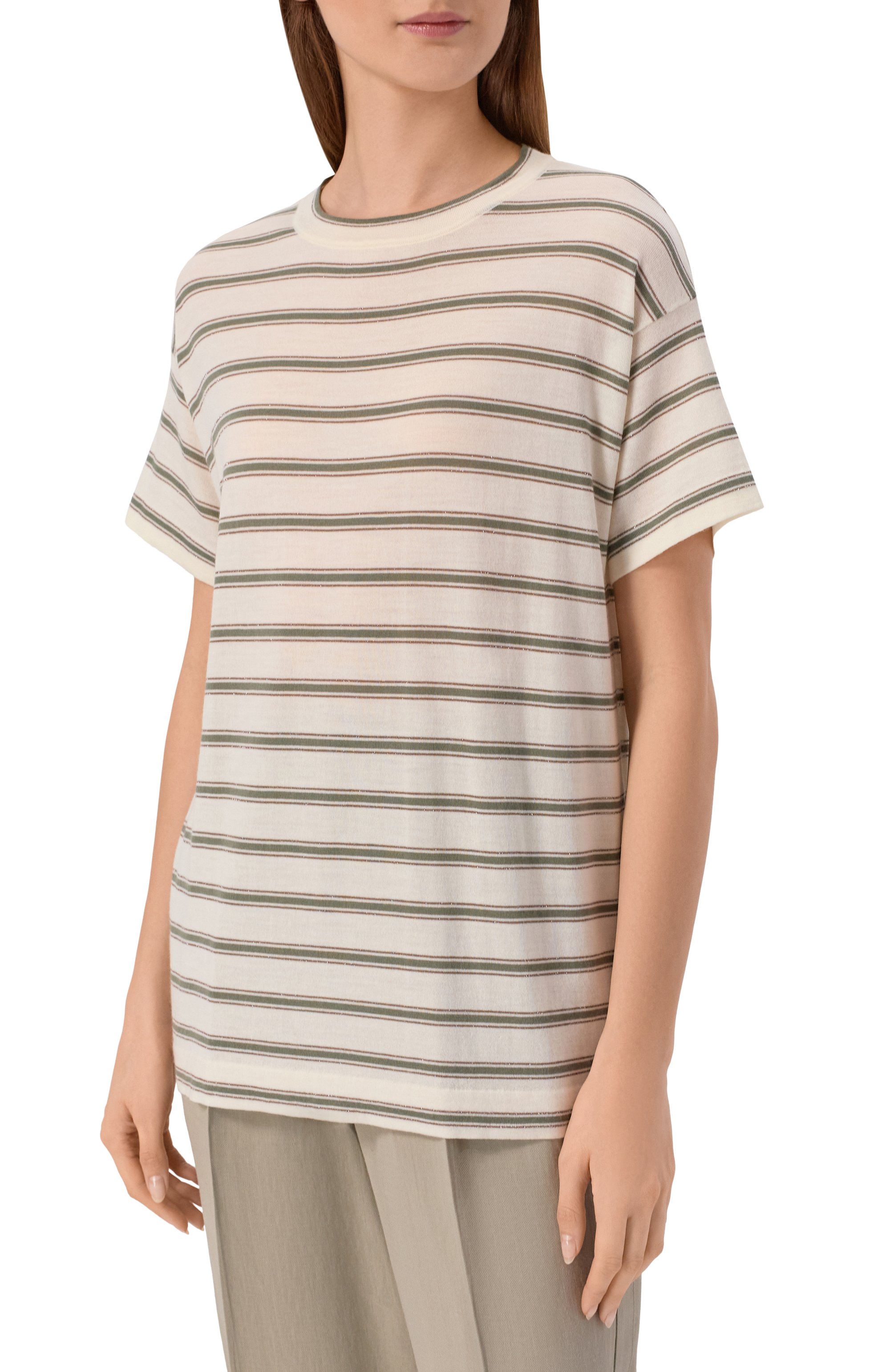 Футболка из шерсти и кашемира BRUNELLO CUCINELLI, арт. M14854100, фото 3