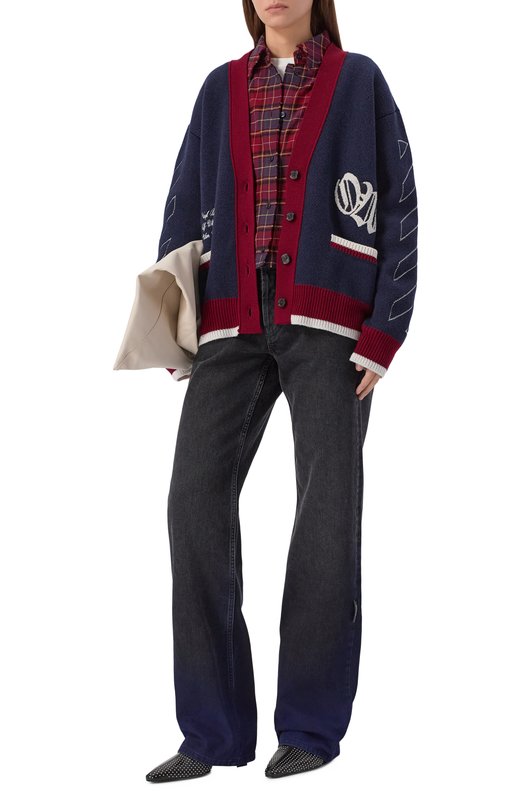 Хлопковая рубашка Off-White 0WGE02HF25FAB001 Бордовый  0WGE02HF25FAB001 Фото 2