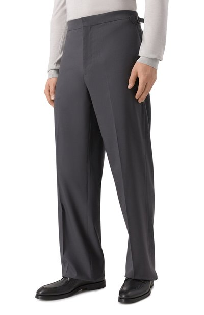 Шерстяные брюки 12 STOREEZ темно-серого цвета по цене 24000 руб., арт. 128479, фото 3 Шерстяные брюки 12 STOREEZ, арт. 128479, фото 3