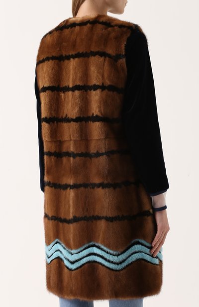 Меховой жилет из норки с контрастной отделкой FENDI, арт. FNH289/SDT, фото 4