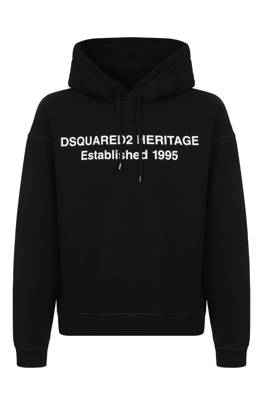 Хлопковое худи Dsquared2 S74GU0897/S25516 Чёрный S74GU0897/S25516