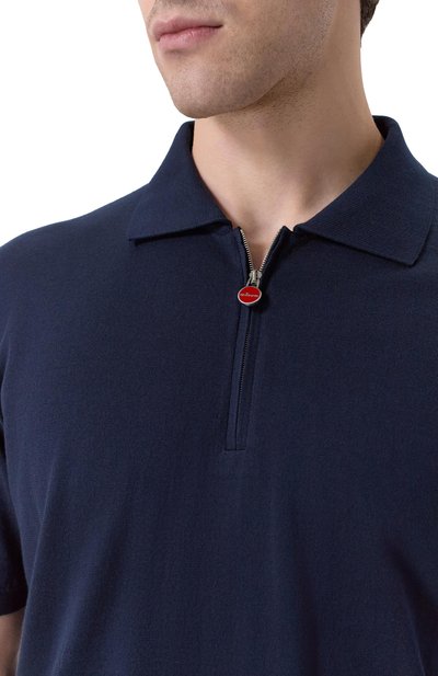 Хлопковое поло KITON темно-синего цвета по цене 141000 руб., арт. UMKX33Z_001, фото 5 Хлопковое поло KITON, арт. UMKX33Z_001, фото 5