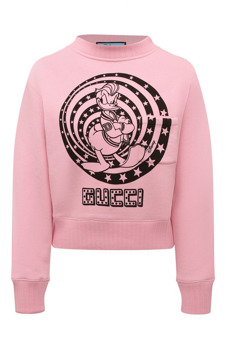 Женский светло-розовый хлопковый свитшот disney x gucci GUCCI купить в ...