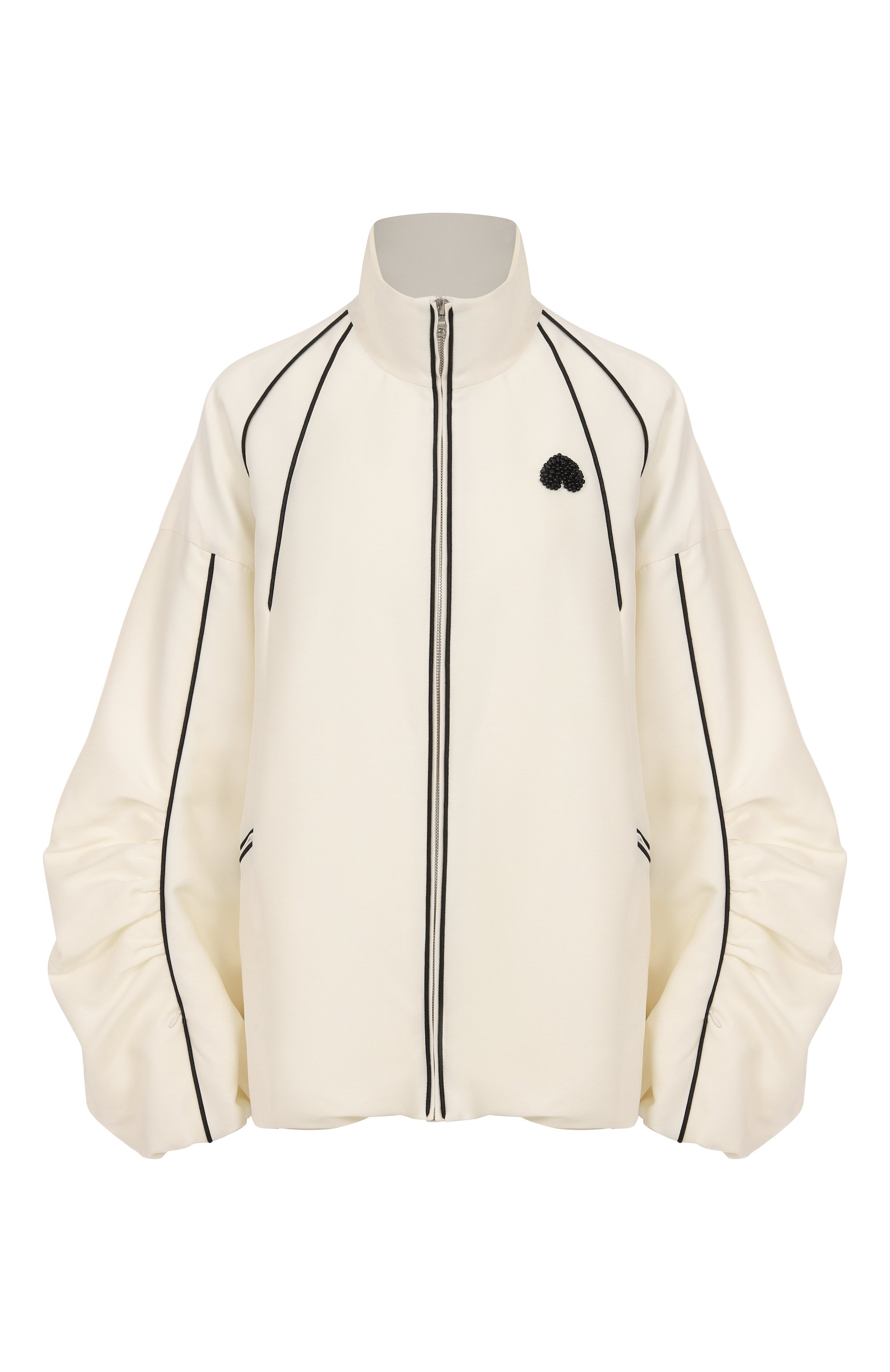 Бомбер из шерсти и шелка AKHMADULLINA кремового цвета по цене 199900 руб., арт. 1226.2K800/W003, фото 1 Бомбер из шерсти и шелка AKHMADULLINA, арт. 1226.2K800/W003, фото 1