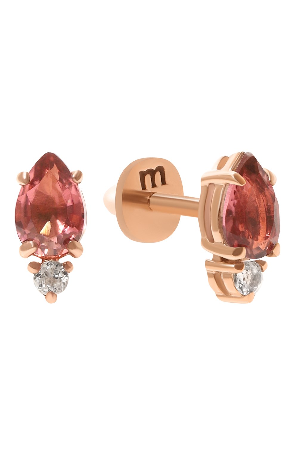 Серьги-пусеты с розовым турмалином MOONKA, арт. ec-ser-tur, фото 1
