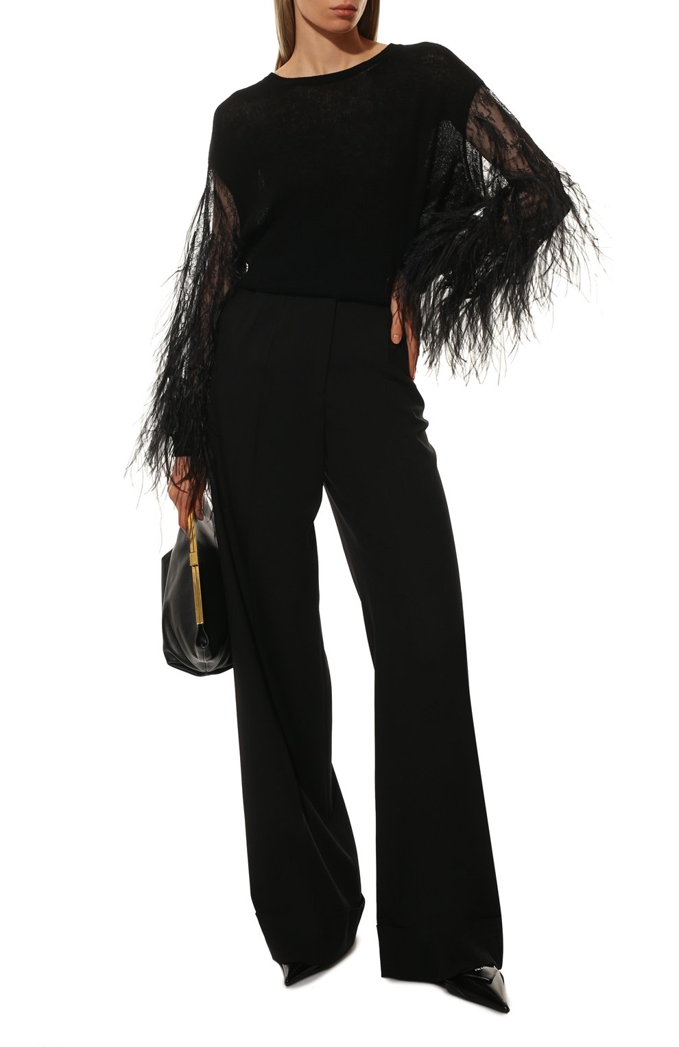 Пуловер с отделкой перьями VALENTINO, арт. TB3KCA8756M, фото 2