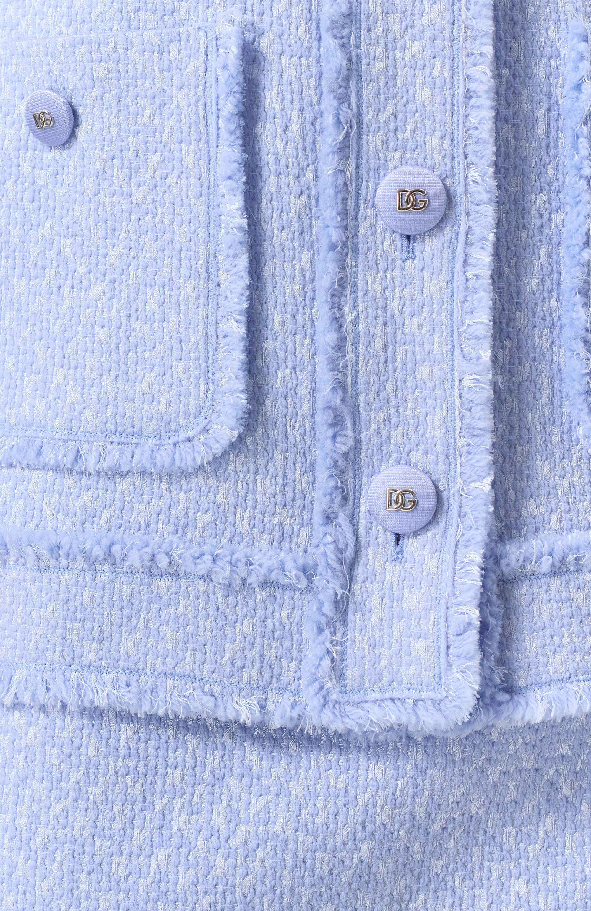 Твидовый жакет DOLCE & GABBANA голубого цвета по цене 332000 руб., арт. F29YCT/HUMUA, фото 5 Твидовый жакет DOLCE & GABBANA, арт. F29YCT/HUMUA, фото 5