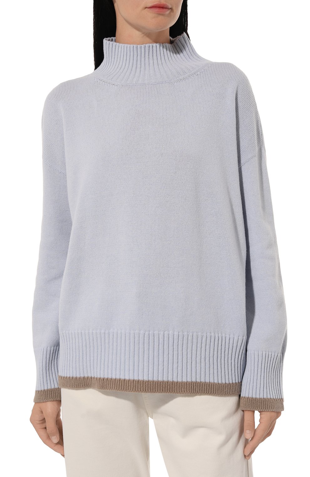 Свитер из шерсти и кашемира LORENA ANTONIAZZI голубого цвета по цене 59950 руб., арт. A24124DM03E/2472, фото 3 Свитер из шерсти и кашемира LORENA ANTONIAZZI, арт. A24124DM03E/2472, фото 3