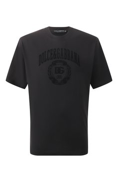 Мужская хлопковая футболка DOLCE & GABBANA черного цвета, арт. G8SH7T/G702E | Фото 1 (Длина (для топов): Стандартные; Рукава: Короткие; Принт: С принтом; Стили: Кэжуэл; Материал внешний: Хлопок; Кросс-КТ: Джерси; Мужское Кросс-КТ: Футболка-одежда)