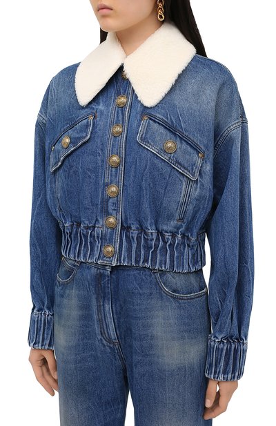Джинсовая куртка BALMAIN синего цвета по цене 190500 руб., арт. UF18641/D059, фото 4 Джинсовая куртка BALMAIN, арт. UF18641/D059, фото 4