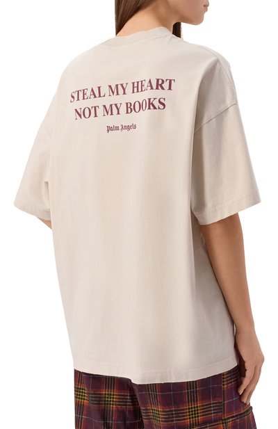 Хлопковая футболка PALM ANGELS, арт. PWAA07BF25JER007, фото 4