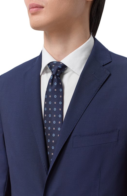 Шелковый галстук Canali 18/HJ04568 Синий  18/HJ04568 Фото 2