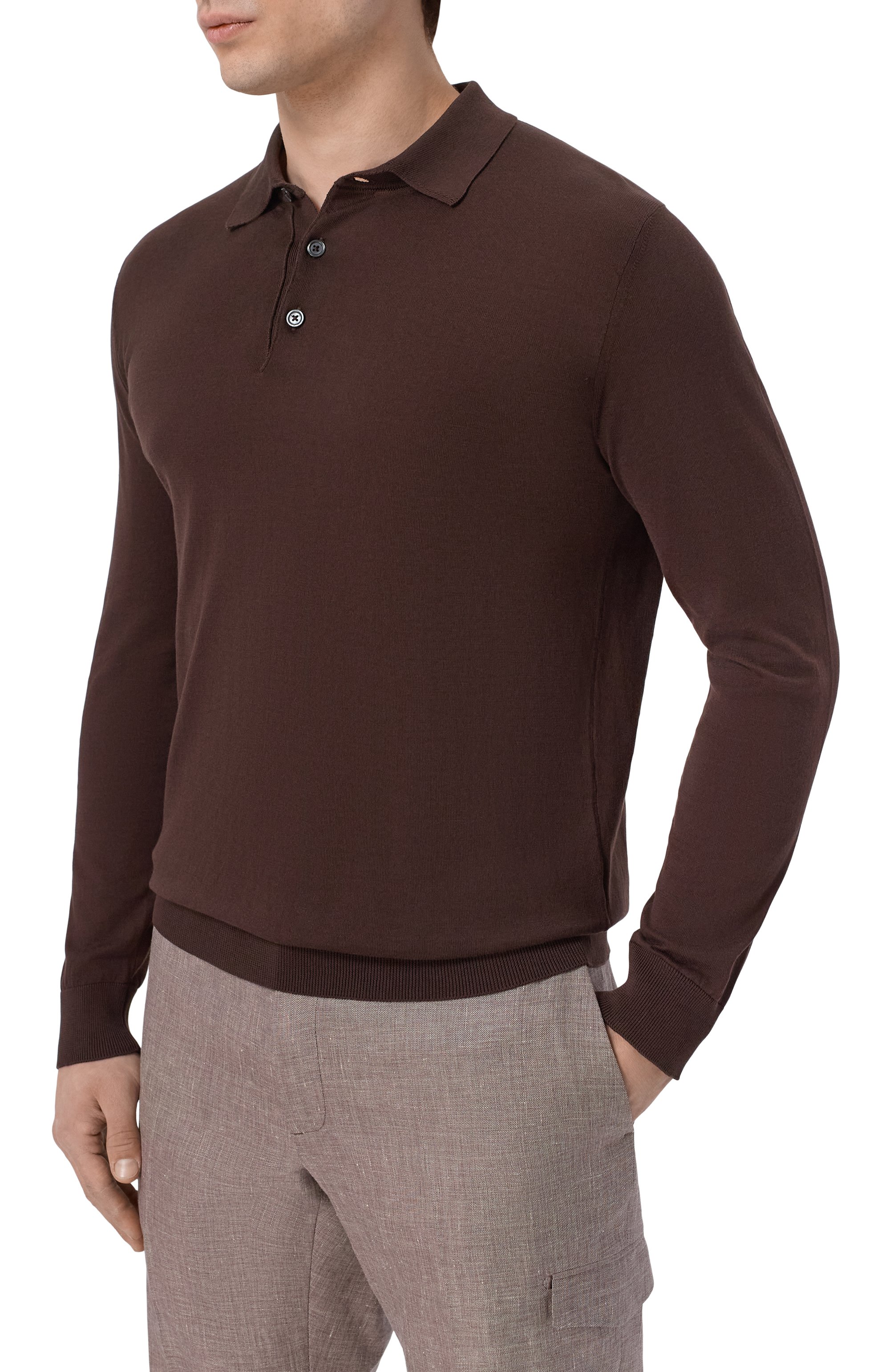 Хлопковое поло ANDREA CAMPAGNA, арт. M5426-8061,  фото 3