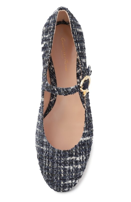Текстильные балетки Mary Ribbon Gianvito Rossi G22164.05RIC.BCLDENI Синий  G22164.05RIC.BCLDENI Фото 6