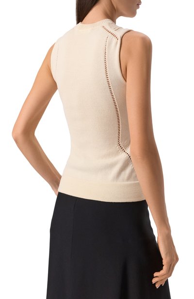 Топ из шерсти и хлопка JIL SANDER кремового цвета по цене 107000 руб., арт. J01NC0139/J14617, фото 4 Топ из шерсти и хлопка JIL SANDER, арт. J01NC0139/J14617, фото 4