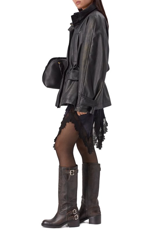 Кожаные сапоги Dakota Chloé CHC25A12ESY Коричневый  CHC25A12ESY Фото 3