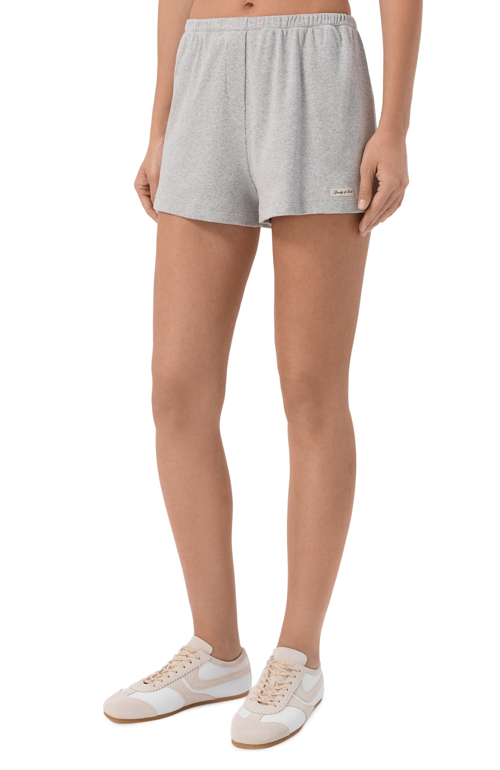 Хлопковые шорты SPORTY AND RICH серого цвета по цене 13600 руб., арт. SH06574326GY03, фото 3 Хлопковые шорты SPORTY AND RICH, арт. SH06574326GY03, фото 3