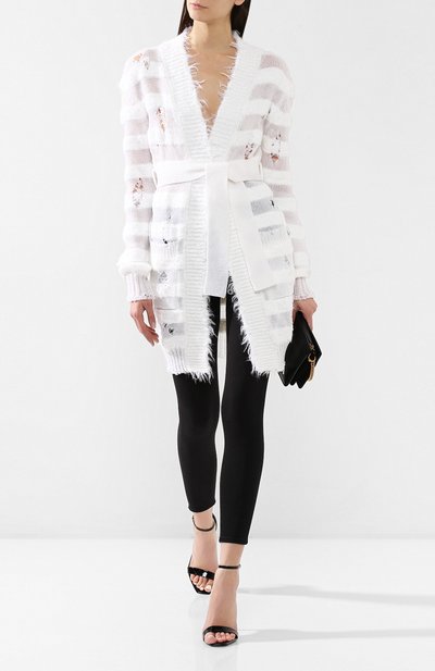 Кардиган с поясом BALMAIN белого цвета по цене 154500 руб., арт. RF03282/K352, фото 2 Кардиган с поясом BALMAIN, арт. RF03282/K352, фото 2