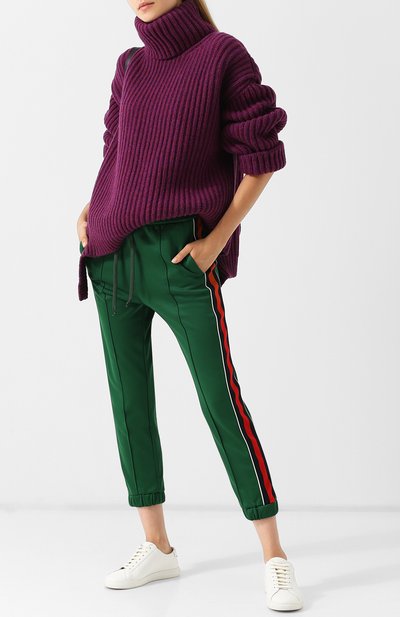 Укороченные брюки с эластичным поясом и контрастными лампасами GUCCI, арт. 479532/X9C09, фото 2